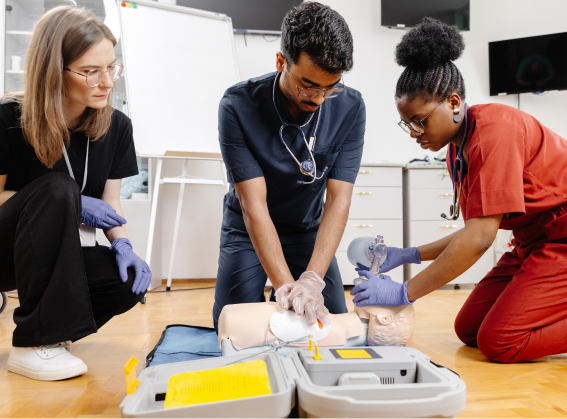 CPR class in progress.